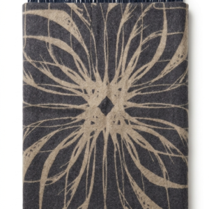Luxuriöse Alpaka Decke Anthrazit Beige aus 100% Baby Alpaka