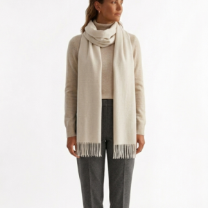Alpaka Schal Creme aus 100% Baby Alpaka