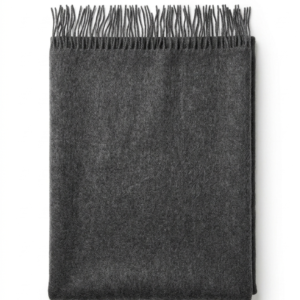 Luxuriöse Alpaka Decke Anthrazit aus 100% Baby Alpaka